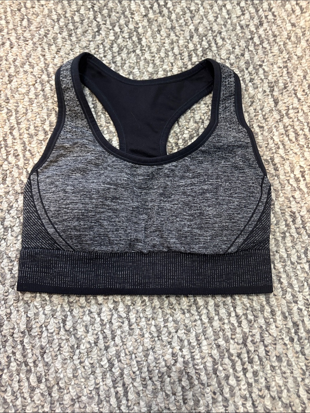 Target Women's Seamless Heathered Black & Gray Racerback Sports Bra
